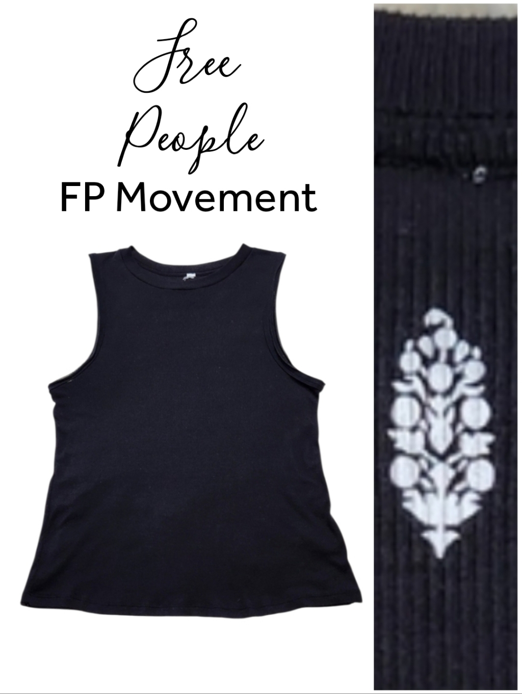 Free People X Fp Movement Black Lightweight Ribbed Tank Top